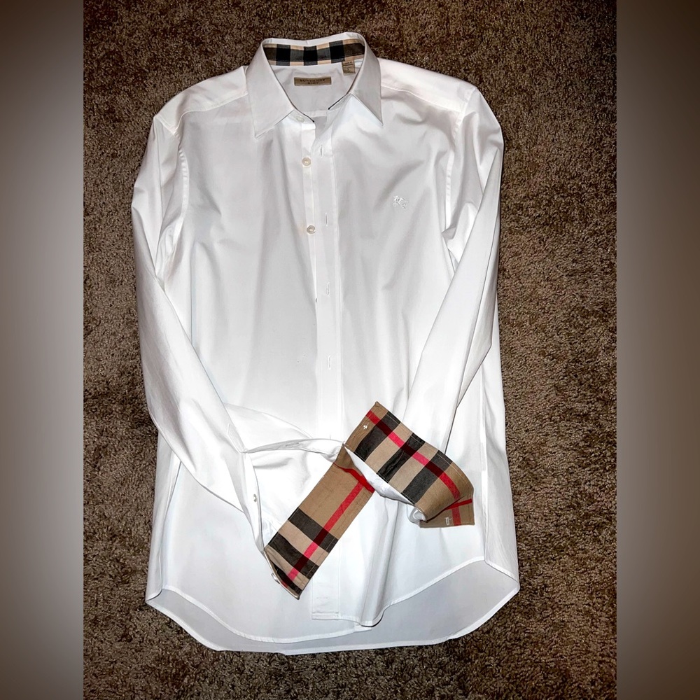 White Burberry Britt Button Down shirt